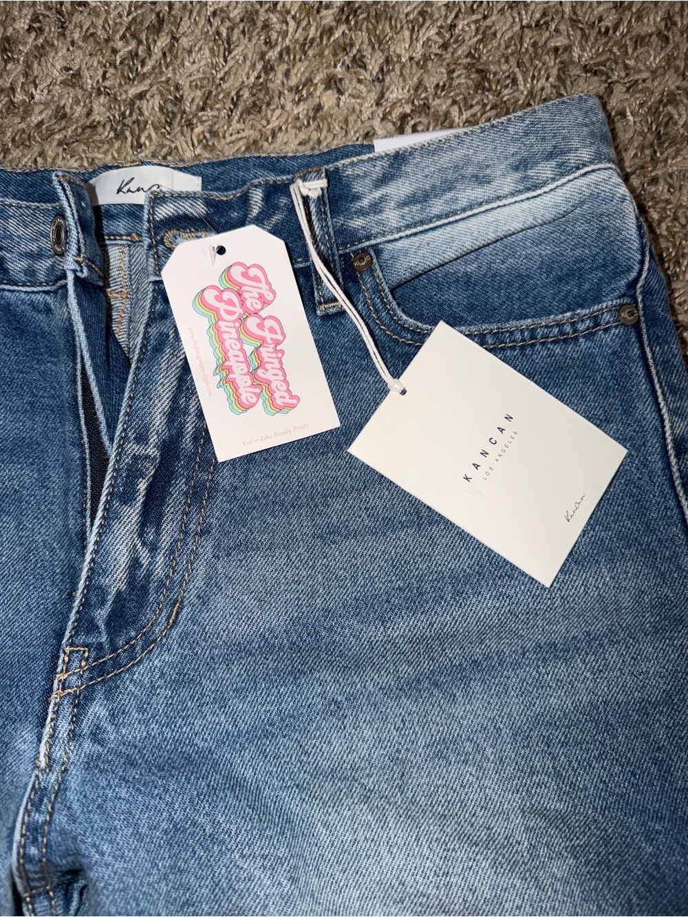 KanCan Women's Light Blue Ankle Crop Jeans